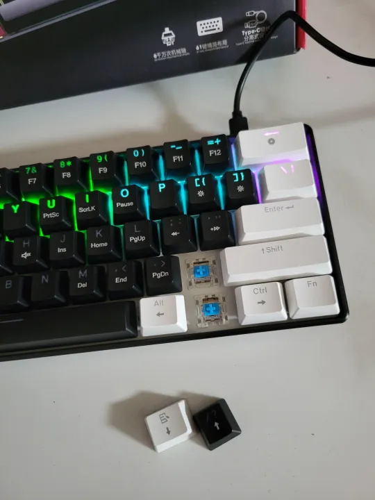 Gaming%20Keyboard%20Megakey%20Wired%20Gaming%20Keyboard-%2061%20Keys%20Compact%20Mechanical%20Keyboard,%20with%20RGB%20lights%20Double%20Shot%20Keycaps%20with%20LED%20Backlit,%20blue%20Switch-Black%20colour%20-%20Image%207