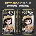 (Free Lanyard) Luxury 6D Plating Case for Samsung Galaxy A22 5G Back Cover Cute Satchel Girl Side Pattern Soft Silicone Square Phone Cases. 