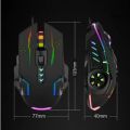 Gaming mouse Limeme with 6 Programmable Buttons - 7 light rgb gaming mouse usb wired with side buttons - for pc, laptop, pubg mobile, free fire. minecraft  - Black & White. 