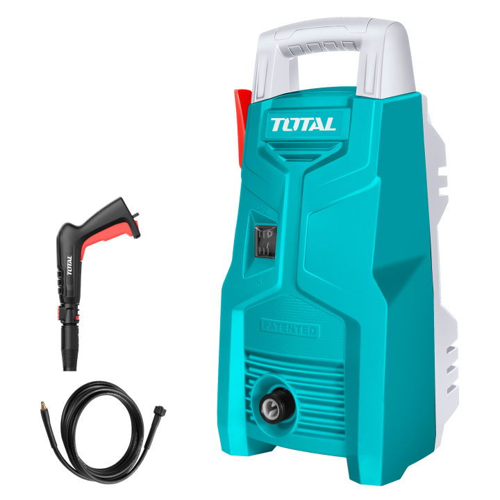 TOTAL 1200W Auto Stop High Pressure Washer with 1Set Unique Design Spray Gun and 3m High Pressure Hose TGT113026