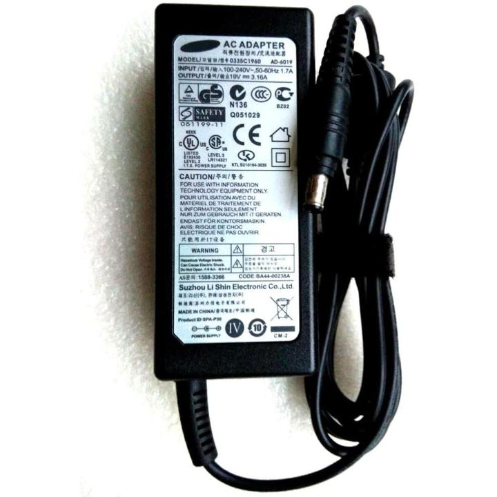 Original for Samsung Laptop AC Adapter Power Charger N193 V85 N17908 19V 3.16A 60W