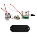 Guitar Pre-Wired Harness, 3 Way Blade Toggle Switch 1V1T 500K for Electric Guitar & Active Guitar Bass Pickup 9V Battery Case Box. 