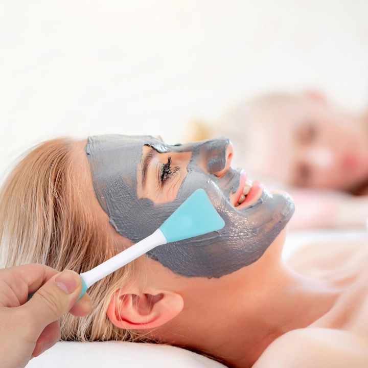Facial Cleansing Brush, 2 in 1 Double Headed Silicone Face Mask Brush & Face Scrubber, For Exfoliating, Massaging, Remove Blackheads, Makeup Skincare Removal, Applicator for Mud, Clay, Body Lotion, DIY Mask Silicone Brush For Applying Facial Masks