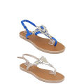 Pack Of 2 - Blue & Beige Imported Italian Design Fancy Sandals for Women - MT9. 