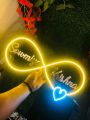 Infinity Sign Couples Name Customized Neon Wall Frame, Size 10 x 18 Inches with 1.5A Adapter. 