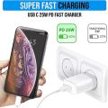 Original 25W Super Fast Charger PD Quick Charging | Super Fast Charger with Dual Type C Cable | Compatible 25W Samsung Charger | 25W PD Travel Adapter with Type C to Type C Cable | 25W PD Super Fast Charging Adapter Compatible for Samsung Galaxy Devices. 