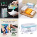 2 In 1 Scrubbing / Rooling Liquid Detergent Dispenser Press Type Liquid Soap Box Pump Organizer Sponge Kitchen Bathroom Supplies. 