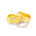 ZQ Vietnam placer gold frosted ring for couples ethnic style retro exquisite adjustable opening accessories. 