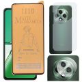 Oppo Reno 12F Ceramic Matte Protector 9D Anti Shock Fiber Sheet + Soft Matte Finish Film Protector for Back Panel for Back + Flexible Ultra Clear 9H Gorilla Camera Lens Guard For Reno 12F. 
