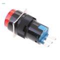 2x16mm DC 12V Momentary Latching Push Button Self-Lock LED Light Switch Red. 