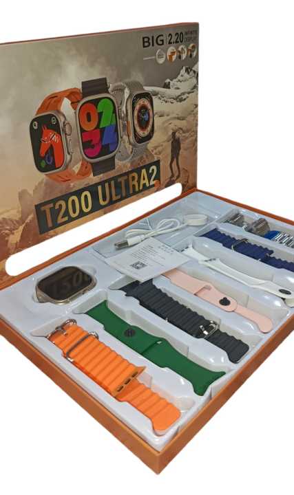 ZT Fit Ultra-2 ( 7 in 1 ) Straps Smart Watch New Edition  Metal Body Big 2.20 Infinite Display Smart Watch With Wireless Charger.