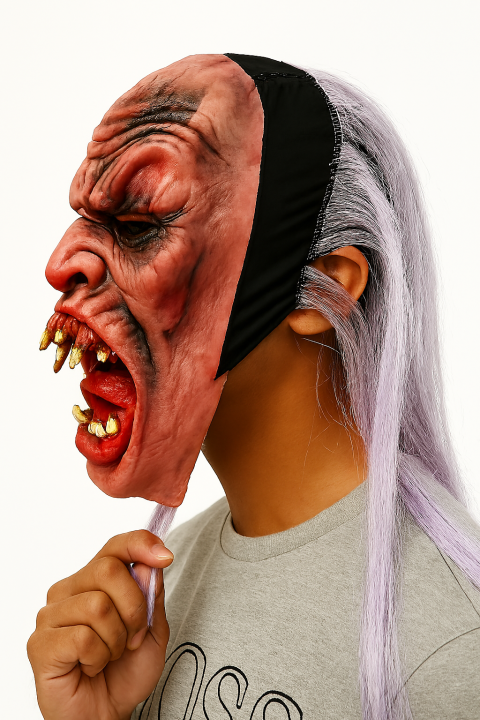 Grotesque%20Horror%20Mask%20with%20Lavender%20Hair%20%E2%80%93%20Realistic%20Full-Head%20Latex%20Monster%20Face%20for%20Adults%20%E2%80%93%20Halloween%20&%20Cosplay%20Scary%20Costume%20(Pack%20of%201%20Assorted)%20-%20Image%206