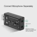 External USB Sound Card and Audio Adapter USB 2.0 Virtual 7.1 Channel Stereo 3.5mm Headphone Audio Adapter Microphone Sound Card and audio enhancer for Gamers. 