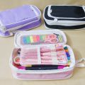Expandable Double Layer Waterproof Pencil Case  - ANGOO Expandable Double Layer Waterproof Stationery Case. 