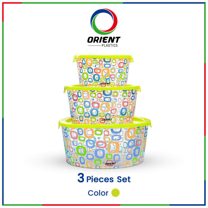 Orient Plastic Smart Containers Set of 3 Durable, Stackable Storage Boxes with Airtight Lids, BPA-Free, Ideal for Organizing Food Household Items, and More