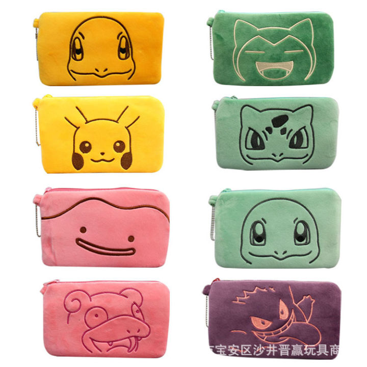 Kuromi Pokemon Pikachu Snorlax Gengar Bulbasaur Charmander Squirtle Pencil Bag Storage Bag Clutch Bag Card Bag Coin Purse