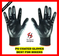 PU coated gloves Palm fit Safety Work glove - Rubber Gloves - 13 guage nylon work Nitrile Gloves Polyester Shell Nitrile Coated Work Gloves - Grip Gloves TPR Coated Precision Work Gloves - bike gloves sport gloves best for work riding Pack of 1 Pair. 