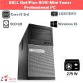 DELL OptiPlex 9010 Mini Tower Professional PC - Intel® Core™ i5 3rd Gen Processpor -  4 GB DDR3 RAM - 500 GB HDD - Windows 10. 