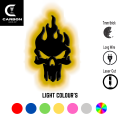 CARBON.(C) Punisher Skull Led WALL NIGHT LIGHT , Skull Led Sign Wall Decor, Home Decor, Birthday Gift, Halloween Gift, Burning Skull Wooden Wall Art, Man Cave Sign GAMMING ROOM DECOR, GAMING ROOM. 