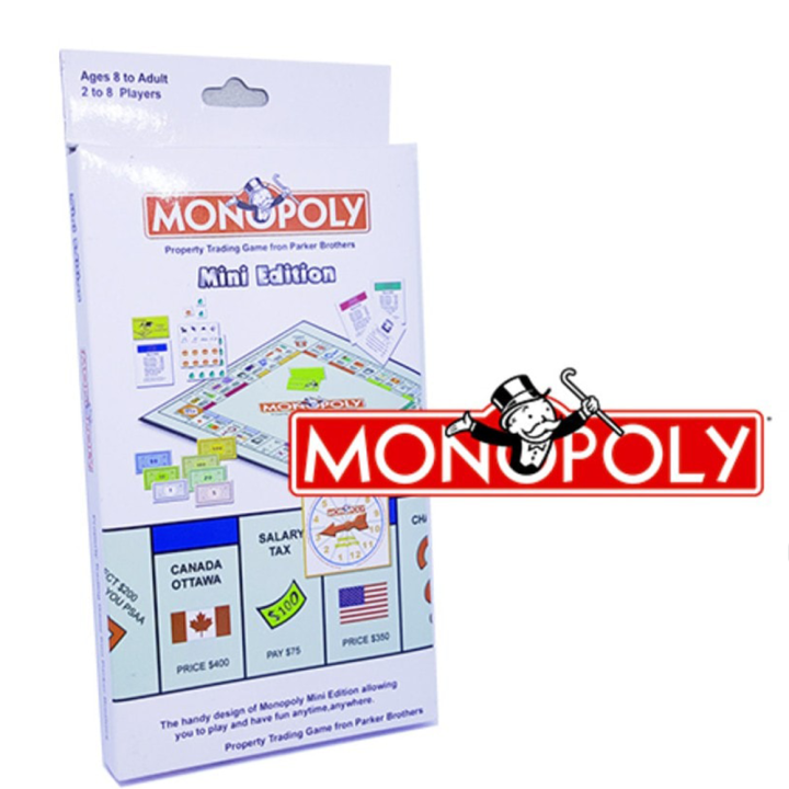 Portable Pocket Size Brand New Monopoly Board Game Mini Edition Classical Board Game Party Game with English Version.