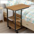 Wooden Laptop side Table for sofa & bed with Wheels Shelf Multi-Functional. 