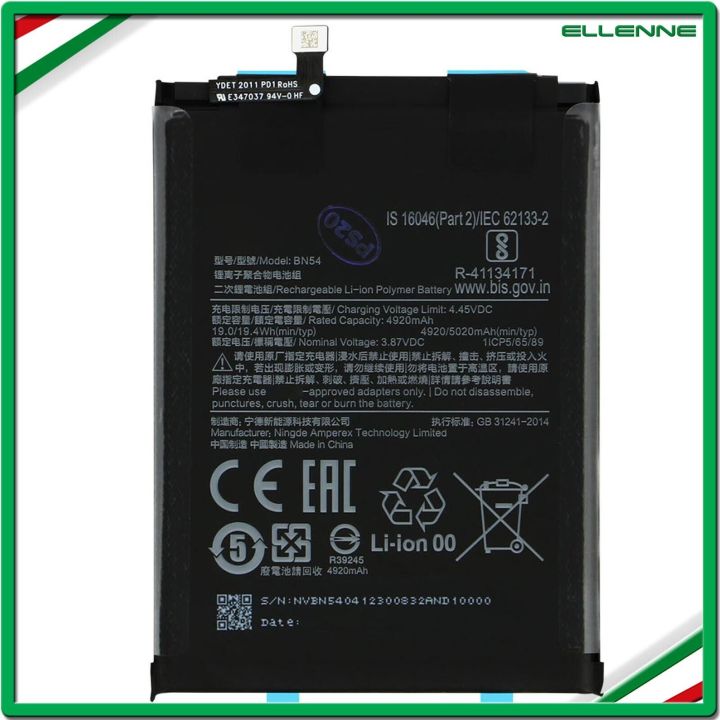 Xiaomi%20Redmi%20Note%209%20,%20Redmi%2010x%204G%20Battery%20Replacement%20BN54%20Battery%20with%205020mAh%20Capacity%20-%20Black%20-%20Image%203
