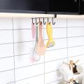 Stainless Steel Multi functional Kitchen Utensil Rack with 6 Hooks (White). 