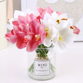 6pcs Real Touch Artificial Orchid Flowers Pink Plastic Bouquet Butterfly Flower Home Wedding Living Room Table Decor Plants. 