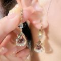 Lymphatic Slimming Magnetic Weight Loss Earrings for Women Sparkly Rhinestone Dangle Quartz Stone Lymphatic Drain Earrings. 