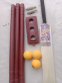 Beginner's Cricket Set for Kids - Wooden Bat for kids , Plastic Wicket, and 3 Premium Grade Balls. 