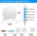 Vanity Mirror Lights, 5m USB Cable Hollywood Mirror Lights, 5 Lights Modes 3200K-6500K, 10 Dimmable Bulbs LED Makeup Light Adjustable 5 Brightness Modes. 