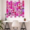 Pink Neon Aesthetic Pictures Wall Collage Kit, Cute Pink Room decor , Photo Collection Collage Aesthetic Posters for Room Decor, Wall Prints Wall Decor for Bedroom/Dorm, 50PCS of your own choice. 