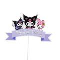 Sanrio Kuromi Cake Topper Decoration Doll Anime Kawaii Dessert Decor Mini Action Figures Model Kid Birthday Party Ornament. 