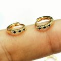 Mini Size Black Hoop Earrings Jewelry Punk Rock Women Crystal Hoop Earring Gift For Her. 