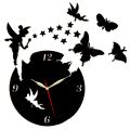 Fairy And Butterflies Wooden Wall Clock|Butterfly Wall Clock  For Home Decor And Offices| Butterfly Design Clock| Beautifull Design Wall Clock|. 