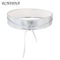 ECHIDNA Restraint Corset Belt Stylish Wide Corset Belt with Bow Tie Slimming Faux Leather Waistband for Women Adjustable Elastic Waist Strap Perfect for Fashionistas Women Corset Belt. 