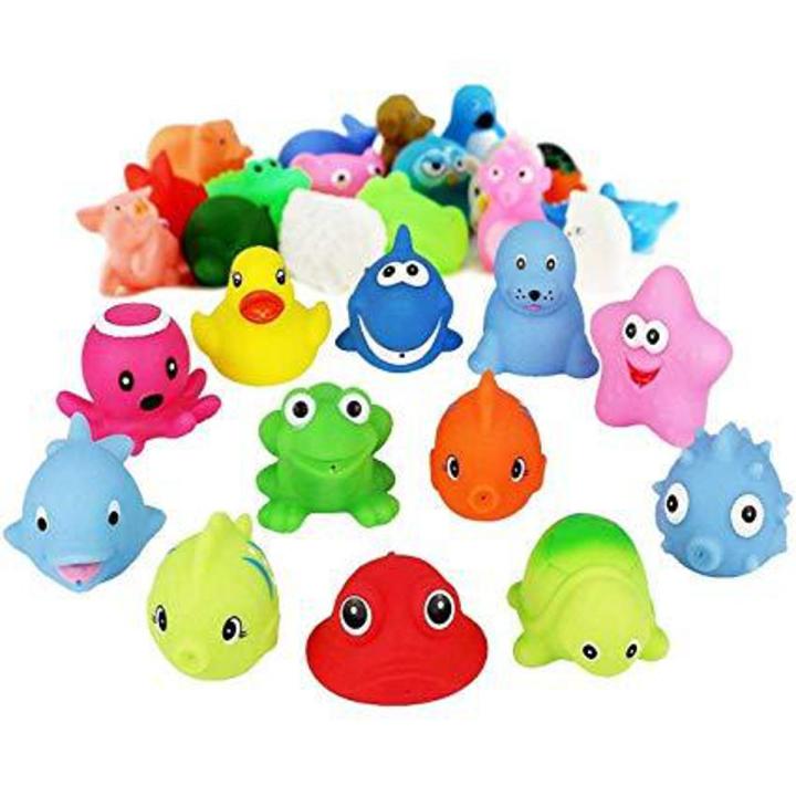 12 Pcs Soft Rubber Baby Bath Toys Set Whistle Water Toy For Kids Boys and Girls Daraz.pk