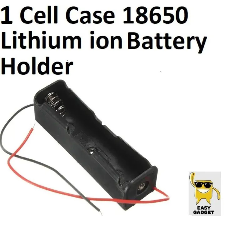 Single%20Cell%20Case%20%7C%20Cell%2018650%20Lithium%20ion%20Battery%20Holder%20/%20Container%20With%20Wires%20-%20Image%202