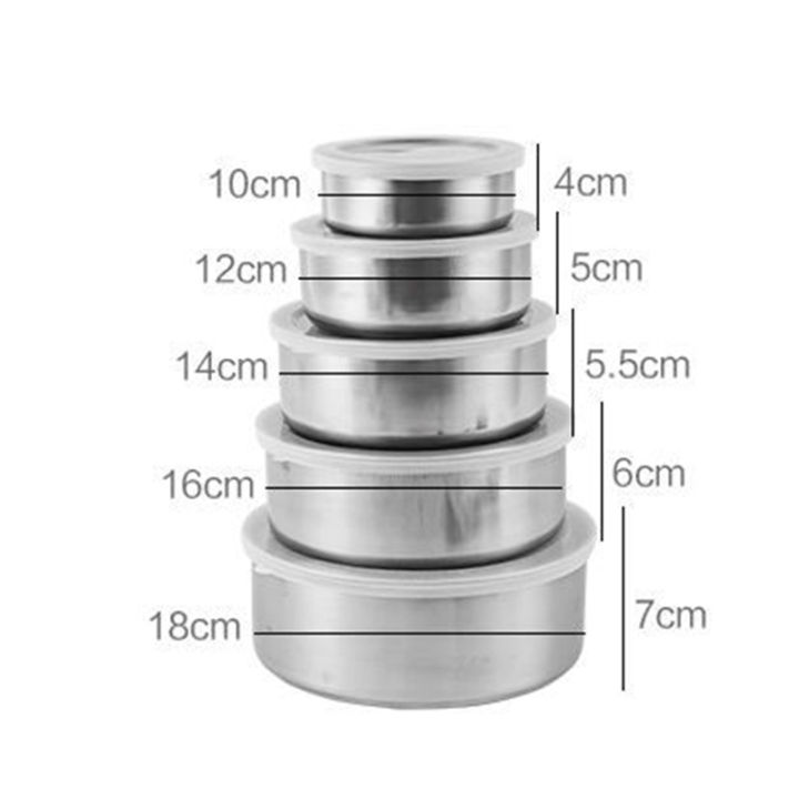 5%20Pieces%20Stainless%20Steel%20Fresh%20Keeping%20Boxes%20With%20Lids%20Sealed%20Reusable%20Storage%20Bowl%20Food%20Container%20Kitchen%20Tool%20-%20Image%205