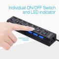 Usb 2.0 Hub Multi Usb Splitter Power Adapter  Mouse Keyboard U Disk Card Reader Printer Expander With Switch For Pc Q7u1（1）. 