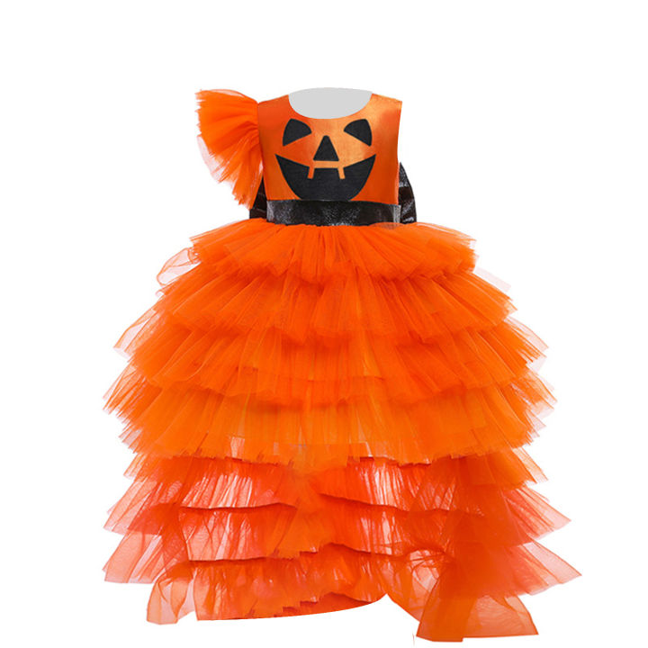 Little%20Girls%20Halloween%20Princess%20Dress,%20Pumpkin%20Printed%20Back%20Zipper%20Large%20Bowknot%20Layered%20Mesh%20Patchwork%20Irregular%20One-Piece%20-%20Image%207