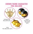Large Giant Golden Crown Foil Balloon Set Birthday Party Decoration 5pcs/set. 