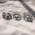 korean ins retro distressed mickey mickey mouse open ring cartoon combination ring adjustable student tide. 