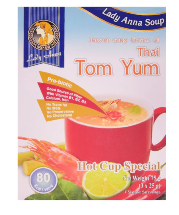 LADY ANNA INSTANT SOUP CREAM THAI TOM YUM 66G (3X22G)