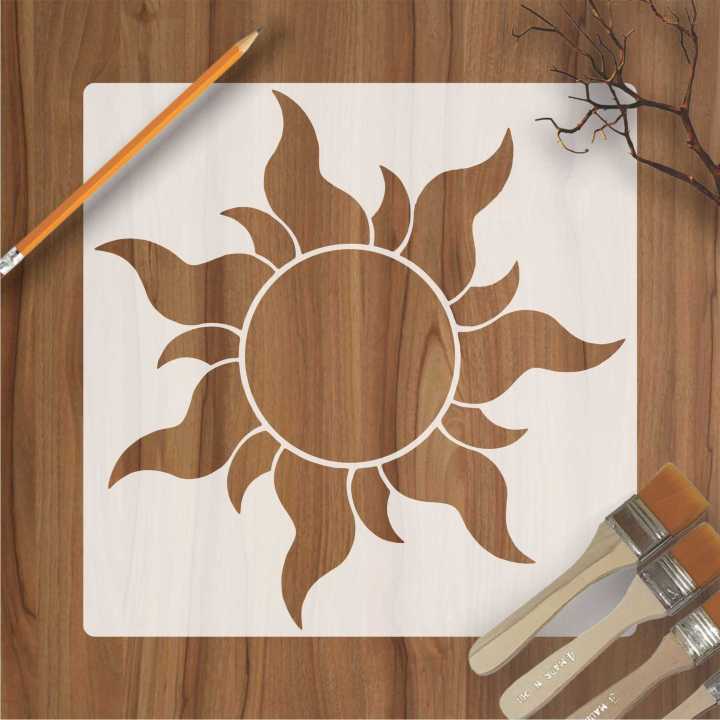 Tangled Sun Reusable Stencil Airbrush Painting Wall Art DIY Home Decor Scrap booking Album Crafts