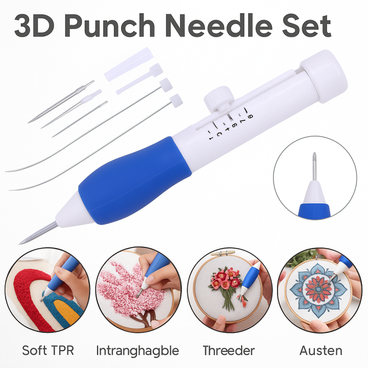 Embroidery Punch Needle Kit Stitching Tool Set Magic Embroidery Needle ...
