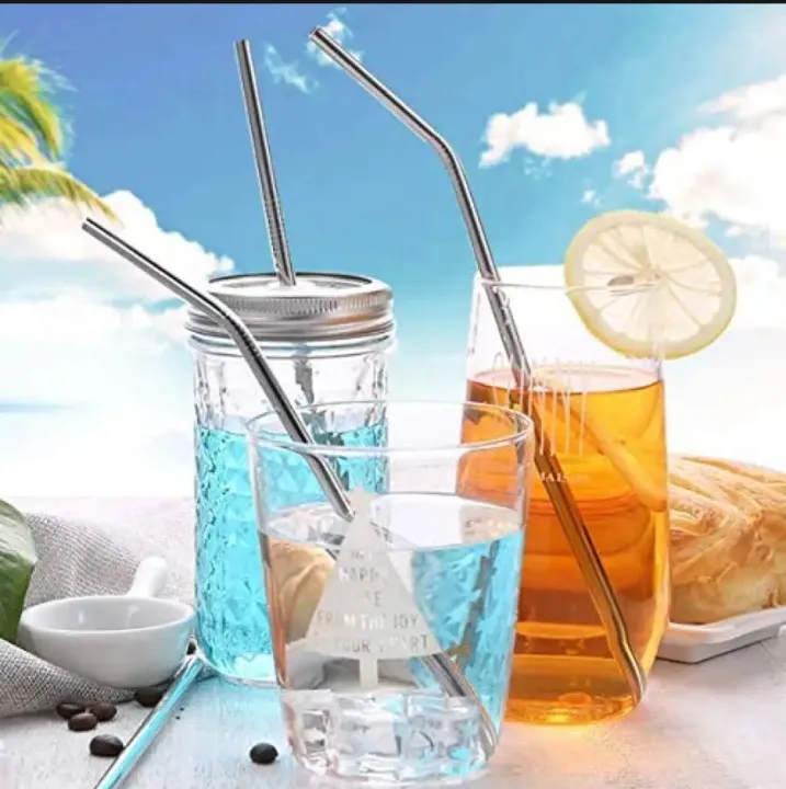 Pack%20of%205%20-%204%20Bent%20Stainless%20Steel%20Reusable%20Drinking%20Straws%20With%20Cleaning%20Brush%20Metal%20Straws%20-%20Image%202