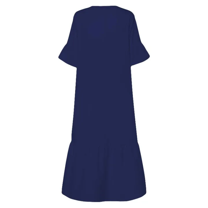 ZANZEA%20Womens%20Floral%20V%20Neck%20Long%20Beach%20Dress%20Ladies%20Holiday%20Sundress%20Party%20Dresses%20-%20Image%205