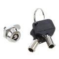 Cabinet Door Quarter Turn Security Tubular Cam Lock w Keys. 