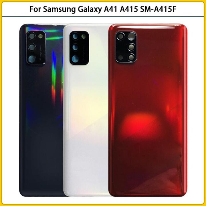 New For Samsung Galaxy A41 A415 SM-A415F/DSN Plastic Panel Battery Cover Back Door A41 Housing Case Sticker Replacement
